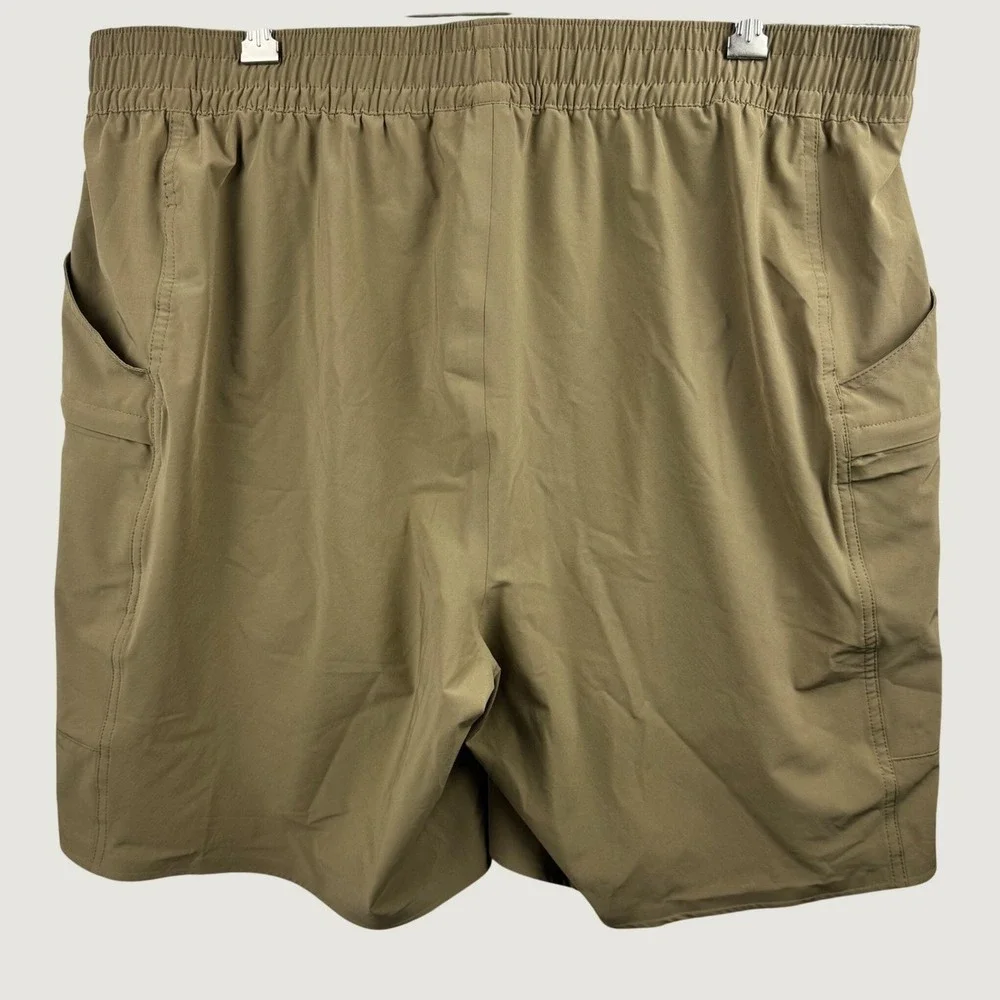 Lands End Performance Shorts Mens XL Khaki Tan Stretch Cargo Hiking Gorpcore